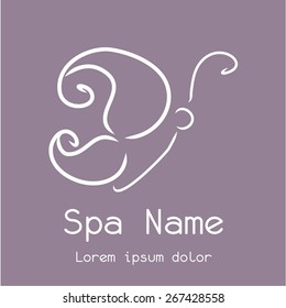 Abstract spa icon on a colored background. Vector illustration
