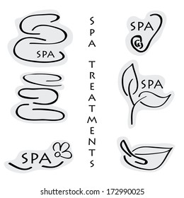 Abstract spa symbols icons isolated