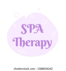 Abstract spa therapy logo for lifestyle design. Wellness business template. Beauty salon icon in purple color. Vector 