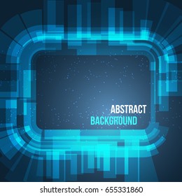 Abstract space background circles blue with lights. Vector illustration for your business presentations.