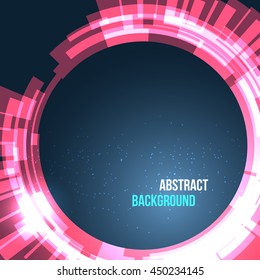 Abstract space background circles red with lights. Vector illustration for your business presentations.