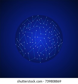Abstract space background with constellations. Vector illustration.