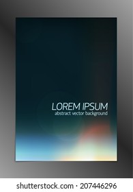 Abstract space background with dark mesh field, light bottom flash, bokeh and effect of irradiated film gradient.