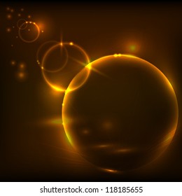 Abstract Space background for design, image with yellow golden light, EPS10 Vector background