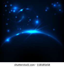Abstract Space background for design, image with blue light, EPS10 Vector background