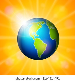 Abstract space background with earth.
