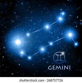 abstract space background with Gemini constellation