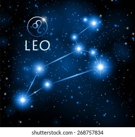 abstract space background with Leo constellation
