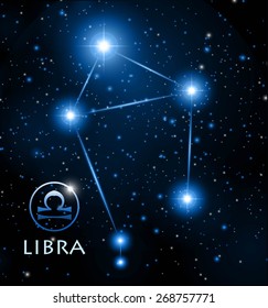 abstract space background with Libra constellation