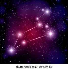 abstract space background and Lion constellation