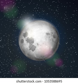Abstract space background with moon.