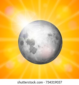 Abstract space background with moon.