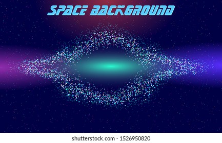 Abstract space background with multicolor stars. Galaxy explosion.