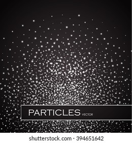Abstract Space Background. Particles. Futuristic Technology Design. Elegant Background for Business Presentations, Gift cards, Universe, Grunge & Jewelry Design. Vector illustration.