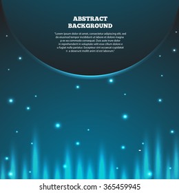 Abstract space background with planet. Galaxy and earth, sunrise astronomy, vector illustration eps 10.