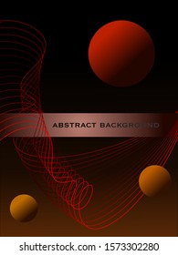 Abstract space background with planets and lines.