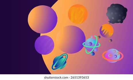 abstract space background with planets, stars and comets. vector illustration