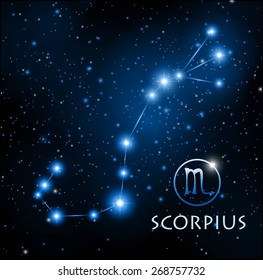 abstract space background with Scorpio constellation