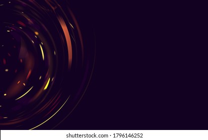 Fondo del espacio abstracto con semicírculo formado por partículas de luz, fondo de presentación con lugar para copia