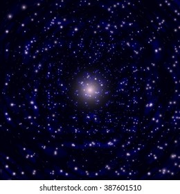 Abstract space background with shiny stars and galaxies