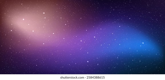 Abstract space background with a starry sky and gradient colors. night sky with stars. amazing galaxy background. a simple design. vector illustration.