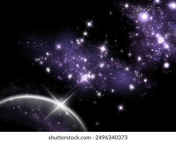 Abstract space background with stars and constellations.