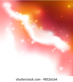 Abstract space background: stars and nebulas.  Red