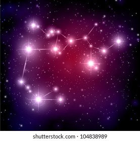 abstract space background with stars and Sagittarius constellation