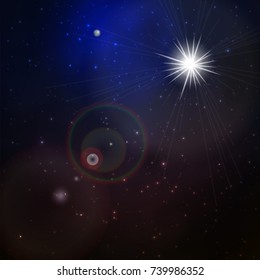 Abstract space background with stars. Vector illustration