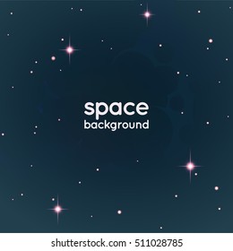 Abstract Space background. Vector illustration.Night sky - Universe filled with stars.