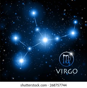 abstract space background with Virgo constellation