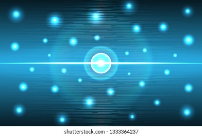 Abstract Space With Blue Light Background.