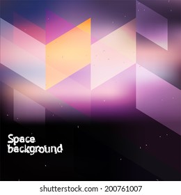 Abstract space cosmic purple geometric dust background