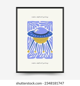 Abstract space and cosmos posters template. Modern trendy Matisse minimal style. Astronomy and Stellar decor. Hand drawn design for wallpaper, wall decor, print, postcard, cover, template, banner