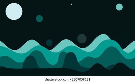Abstract space dark green background in simple style.