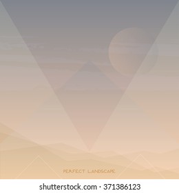 Abstract space desert landscape vector background.