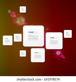 Abstract space design background with text boxes / buttons Eps 10 vector illustration