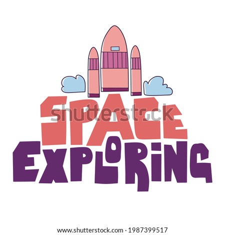 Abstract space exploring lettering for print design. Print, poster, banner.