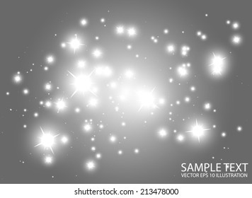 Abstract space flares decorative vector template - Shiny glittering stars space design background illustration