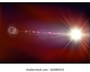 Abstract space flash flare. Vector illustration