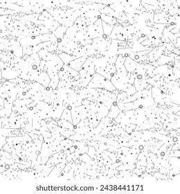 Abstract space galaxy star cluster seamless pattern. Boho mystical esoteric. Vector illustration background for textile, astrology, phone case, wrapping paper, zodiac star yoga mat
