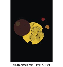 Abstract space illustration with texture, vector