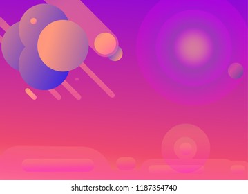abstract space landscape illustration for web background poster flat style vector eps 10