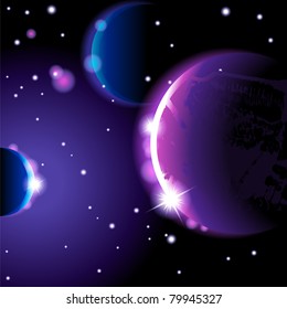 Abstract space landscape - vector  eps 10.0