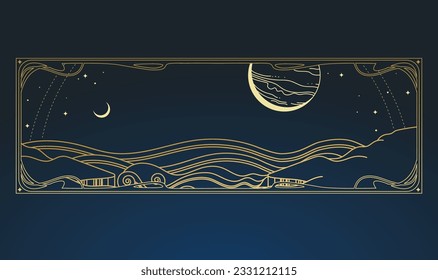 Abstract space landscape. Vector illustration