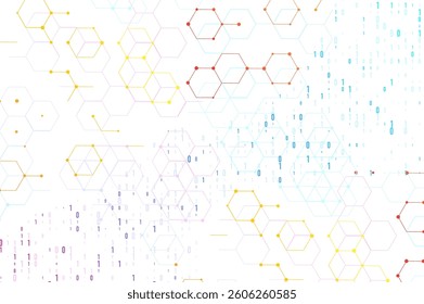 Abstract space polygonal illustration. Big data code representation. Graphic concept for your design.