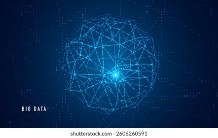 Abstract space polygonal illustration. Big data code representation. Graphic concept for your design.