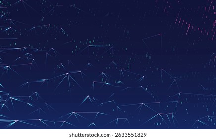 Abstract space polygonal illustration. Big data code representation. Graphic concept for your design.