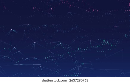 Abstract space polygonal illustration. Big data code representation. Graphic concept for your design.