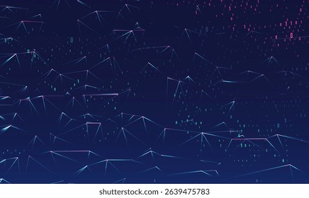 Abstract space polygonal illustration. Big data code representation. Graphic concept for your design.